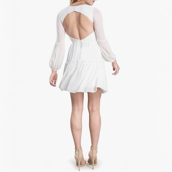 NWT DRESS THE POPULATION Paola Fit & Flare White Mini Dress, Small. $158 - Picture 2 of 11